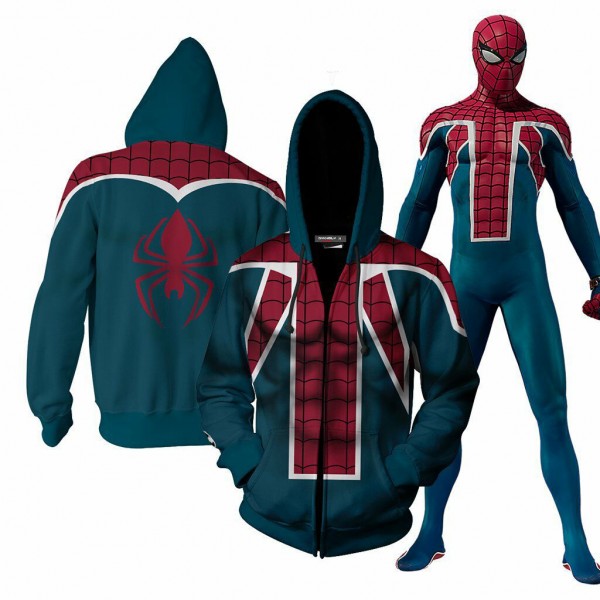 Spiderman Hoodie - Avengers Spider-Man 3D Zip Up Hoodies Jacket Coat