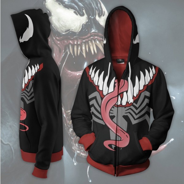 Spiderman Hoodie - Spider-Man Venom 3D Zip Up Hoodies Jacket Coat