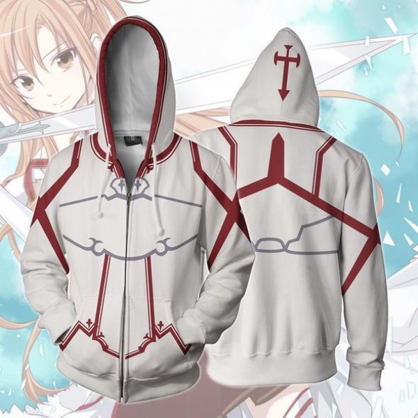 Sword Art Online Hoodie - Yuuki Asuna 3D Zip Up Hoodies Jacket Coat