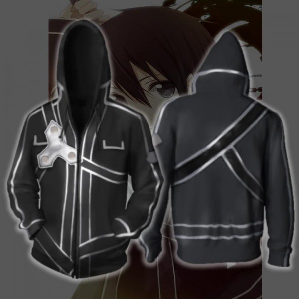 Sword Art Online Hoodie - Sodo Ato Onrain Kirigaya Kazuto Kirito 3D Zip Up Hoodies Jacket Coat