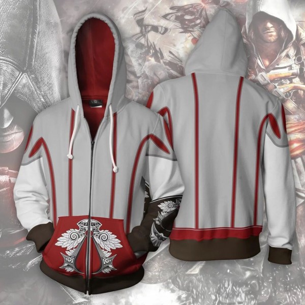 Assassin's Creed Hoodie - Brotherhood Zip Up Hoodies Jacket Coat