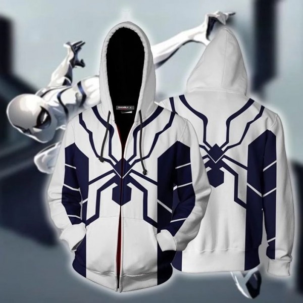 Spiderman Hoodie - Future Foundation Spider-Man 3D Zip Up Hoodies Jacket Cosplay Costume