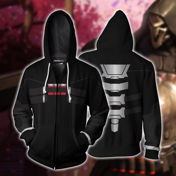 Overwatch Hoodie - Reaper 3D Zip Up Hoodies Jacket Coat Cosplay Costume