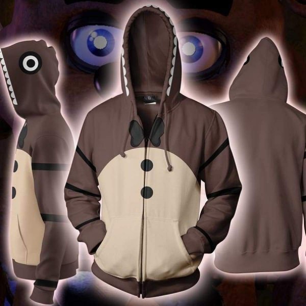 FNAF Hoodies - FNAF Season 1 Freddy Zip Up Hoodie Jacket Cosplay Costume