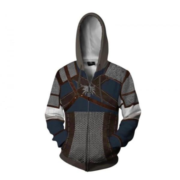 The Witcher 3 Hoodies - Geralt of Rivia 3D Zip Up Hoodie Jacket Cosplay Costume