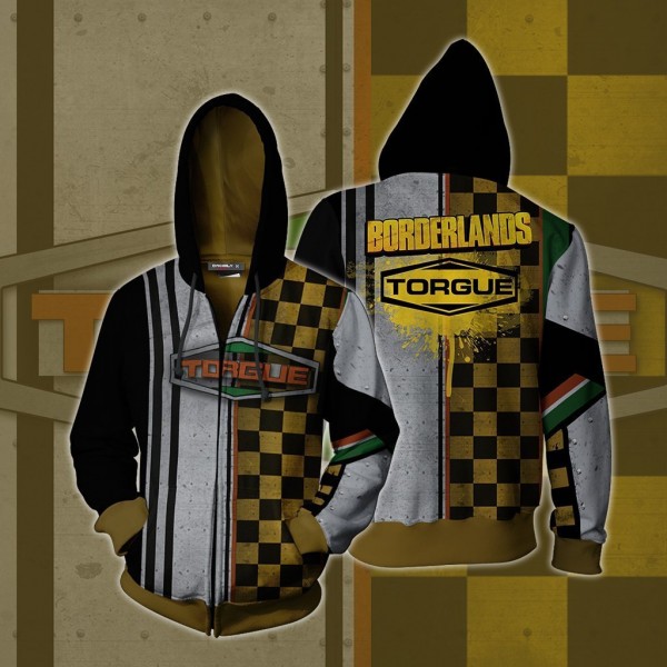 Borderlands Hoodies - Torgue Explosiveness 3D Zip Up Hoodie Jacket Cosplay Costume