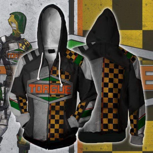 Borderlands Hoodies - Torgue V2 3D Zip Up Hoodie Jacket Cosplay Costume