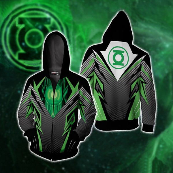 Green Lantern 3D Zip Up Hoodie Jacket Cosplay Costume