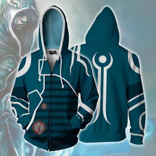 Magic: The Gathering Hoodies - Jace Hoodie 3D Zip Up Jacket Cosplay Costume