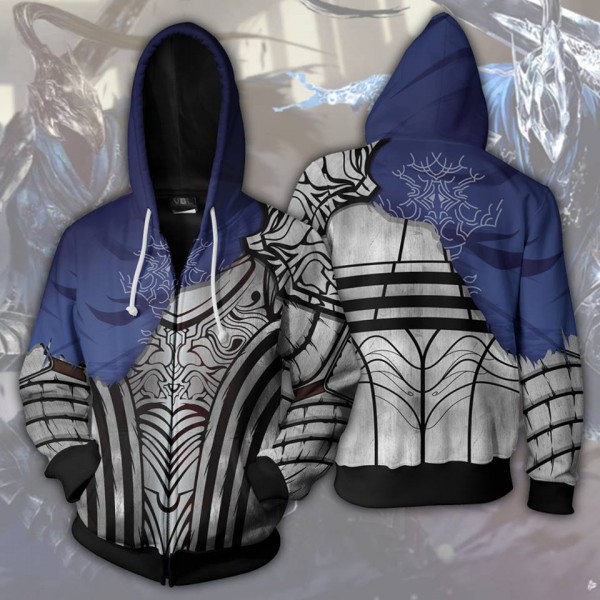 Dark Souls Knight Artorias 3D Zip Up Hoodie Jacket Cosplay Costume