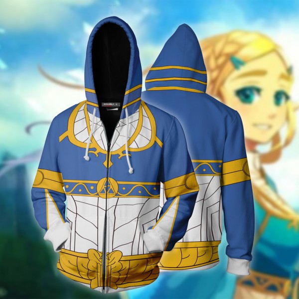 The Legend of Zelda Hoodies - Princess Zelda Skin 3D Zip Up Hoodie Jacket Cosplay