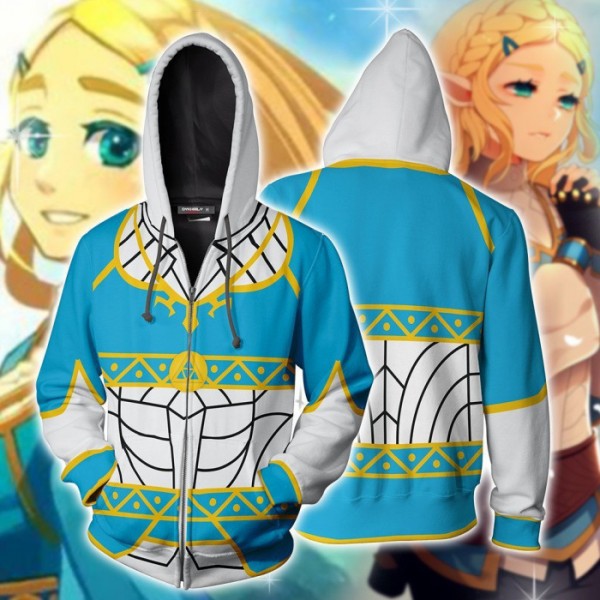 The Legend of Zelda Hoodies - Princess Zelda Cosplay 3D Zip Up Hoodie Jacket