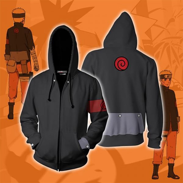 Naruto Hoodies - The Last Movie Naruto 3D Zip Up Hoodie Jacket Coat Cosplay