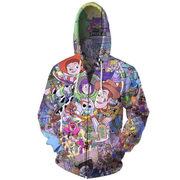 Toy Story Woody Buzz Lightyear Hoodie Jacket 3D Zip Up Coat Cosplay