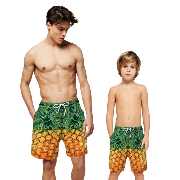 Pineapple Pattern Swim Trunks Shorts 3D Beach Shorts For Men Boys