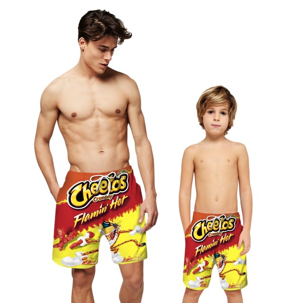 Cheetos Pattern Swim Trunks Shorts 3D Beach Shorts For Men Boys
