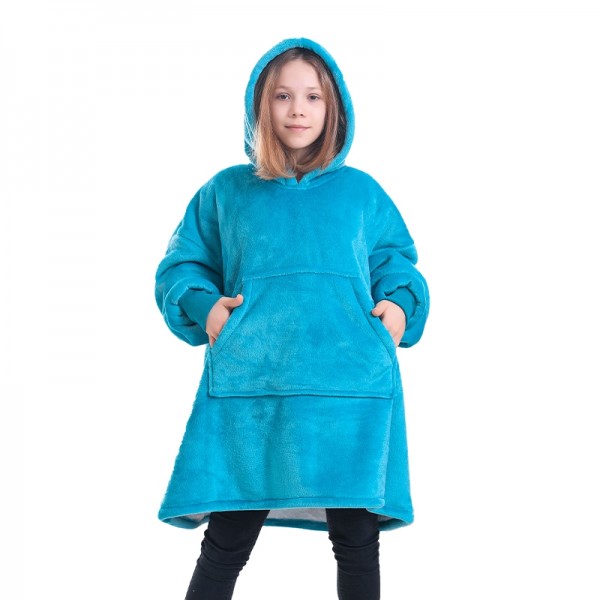 Blue Blanket Hoodie for Kids Boys & Girls Oversized Blanket Sweatshirt