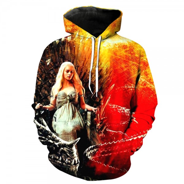Daenerys Targaryen 3D Print Hooded Sweatshirt