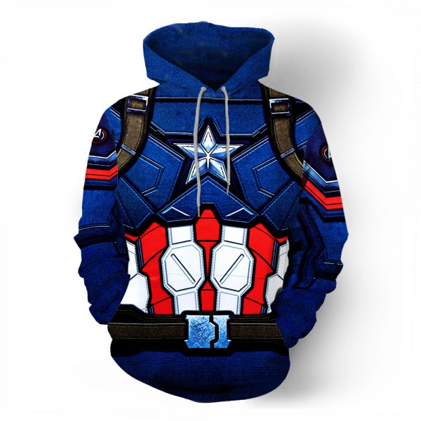 Captain America 3D Movie Men's Hooded Sweatshirt