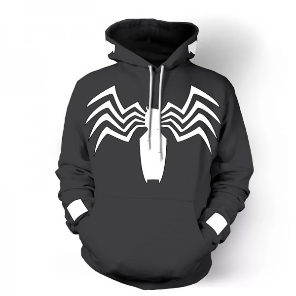 Grey Spiderman Cosplay Men's 3D Hoodie Sweatshirt